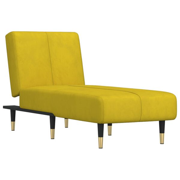 vidaXL Chaise Longue in Velluto Giallo