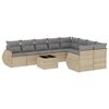 vidaXL Set Divano da Giardino 10 pz con Cuscini Beige in Polyrattan