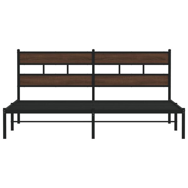 vidaXL Giroletto senza Materasso con Testiera Rovere Marrone 200x200cm