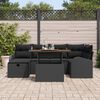 vidaXL Set Divano da Giardino 7 pcs Nero polyrattan