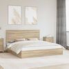 vidaXL Letto con Contenitore con testiera Rovere Sonoma 180 x 200 cm