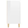 vidaXL Credenza Gambe Massello Bianco Lucido 60x35x70cm Multistrato
