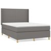 vidaXL Giroletto a Molle con Materasso Grigio Scuro 140x190 cm Tessuto