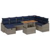 vidaXL Set Divano da Giardino 9 pcs Grigio polyrattan