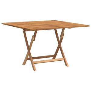 vidaXL Tavolo da Giardino Pieghevole Grigio 110x110x75cm Massello Teak