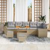 vidaXL Set Divano da Giardino con cuscino 9 pcs beige e grigio chiaro
