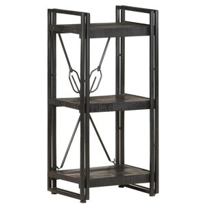 vidaXL Libreria a 3 Ripiani 40x30x80cm Nero in Legno Massello di Mango