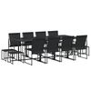 vidaXL Set da Pranzo da Giardino 13 pz Nero in Textilene