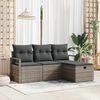 vidaXL Set di divani con cuscino 4 pcs Grigio polyrattan