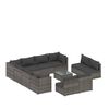 vidaXL Set Divani da Giardino 12 pz con Cuscini in Polyrattan Grigio