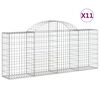 vidaXL Cesti Gabbioni ad Arco 11 pz 200x30x80/100 cm Ferro Zincato