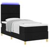 vidaXL Letto a Sorgente LED con materasso Nero 100 x 200 cm Tessuto