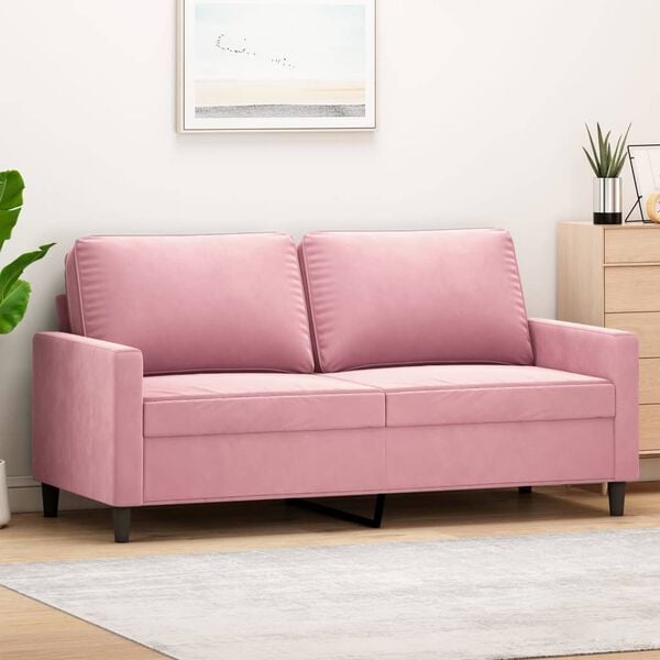 vidaXL Divano a 2 Posti Rosa 140 cm in Velluto