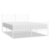 vidaXL Giroletto con Testiera e Pediera Metallo Bianco 160x200 cm