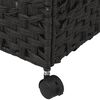 vidaXL Cesto Portabiancheria con Ruote Nero 66x35x60 cm Rattan