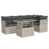 vidaXL Set Divano da Giardino 6pz con Cuscini Grigio Chiaro Polyrattan