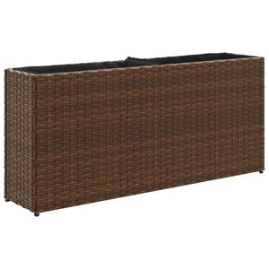 vidaXL Fioriera con 2 Vasi Marrone 90x20x40 cm in Polyrattan
