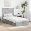 vidaXL Letto con Contenitore con testiera Grigio cemento 90 x 200 cm