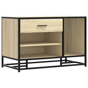 vidaXL Panca Portaoggetti Rovere Sonoma Legno Multistrato e Metallo