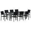 vidaXL Set da Pranzo per Giardino 9 pcs Nero