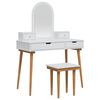 vidaXL Set Tavolo da Trucco FAUSKE 5 pz Bianco 100 x 50 x 143 cm
