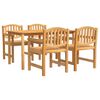 vidaXL Set da Pranzo per Giardino 5 pz in Legno Massello di Teak