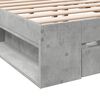 vidaXL Giroletto Cassetti Grigio Cemento 200x200 cm Legno Multistrato
