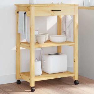 vidaXL Carrello da Cucina MONZA 60x40x88,5 cm in Legno Massello di Pino