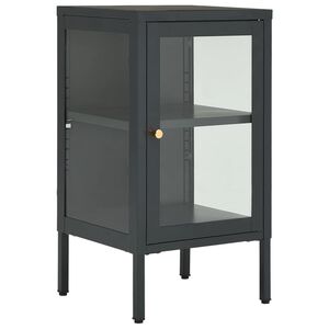 vidaXL Credenza Antracite 38x35x70 cm in Acciaio e Vetro
