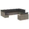 vidaXL Set Divani da Giardino 12 pz con Cuscini Grigio in Polyrattan