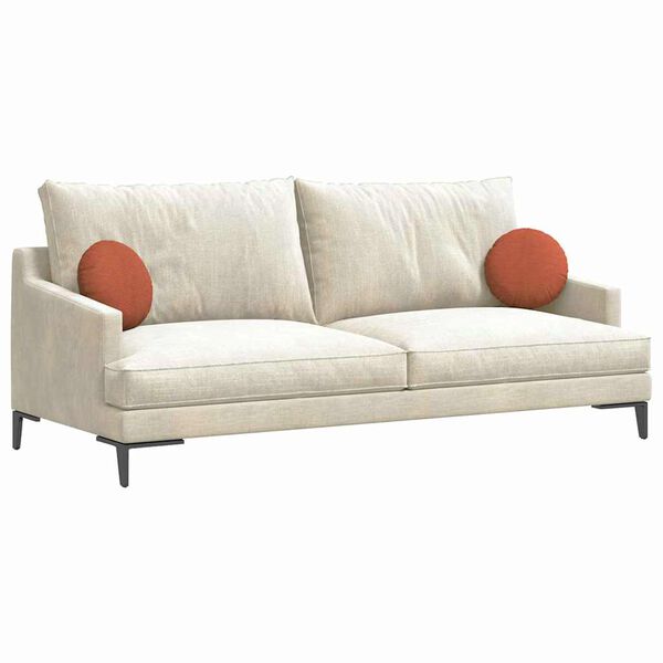 vidaXL Cuscini per Seduta 2 pcs Rosso Arancio &Oslash; 30 cm Tessuto in Cords