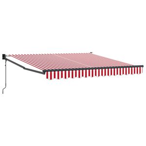vidaXL Tenda Retrattile Rosso e Bianco 350 x 250 cm