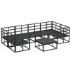 vidaXL Set Divano da Giardino con cuscino 7 pcs Nero Alluminio