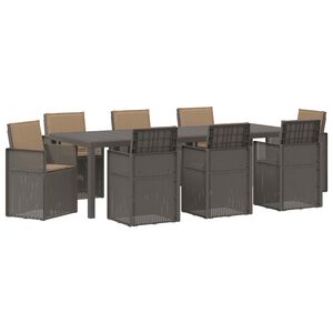 vidaXL Set da Pranzo per Giardino 9 pz Grigio chiaro e Tortora PP
