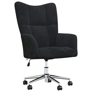 vidaXL Poltrona Relax Nera in Velluto