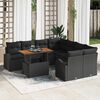 vidaXL Set Divano da Giardino con archiviazione 9 pcs Nero Poly Rattan