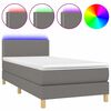 vidaXL Letto a Molle Materasso e LED Grigio Scuro 100x200cm in Tessuto