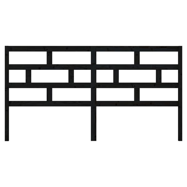 vidaXL Testiera per Letto Nera 186x4x100 cm in Legno Massello di Pino