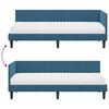vidaXL Struttura Letto Angolare con Materasso 2 pcs Blu Velluto