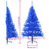 vidaXL Albero di Natale Artificiale a Met&agrave; con Supporto Blu 120 cm PVC