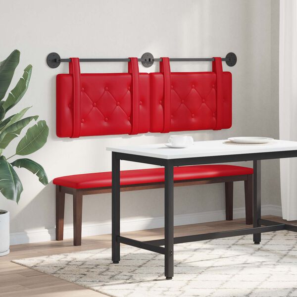 vidaXL Testata appesa Rosso 130 x 55 x 5 cm Pelle Sintetica
