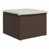 vidaXL Sgabello Giardino con Cuscino Marrone 55x55x37 cm in Polyrattan