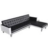 vidaXL Divano Letto a L in Similpelle Nero