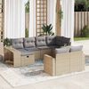 vidaXL Set Divano da Giardino 10 pz con Cuscini Beige in Polyrattan