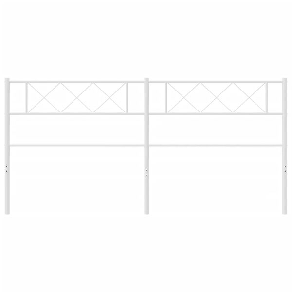 vidaXL Testiera di Ricambio in Metallo Bianco 200 cm