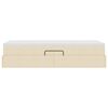 vidaXL Letto con contenitore e materasso Crema 100 x 200 cm Poliestere