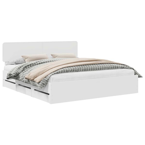 vidaXL Struttura del letto Bianco 200 x 200 cm Legno ingegnerizzato