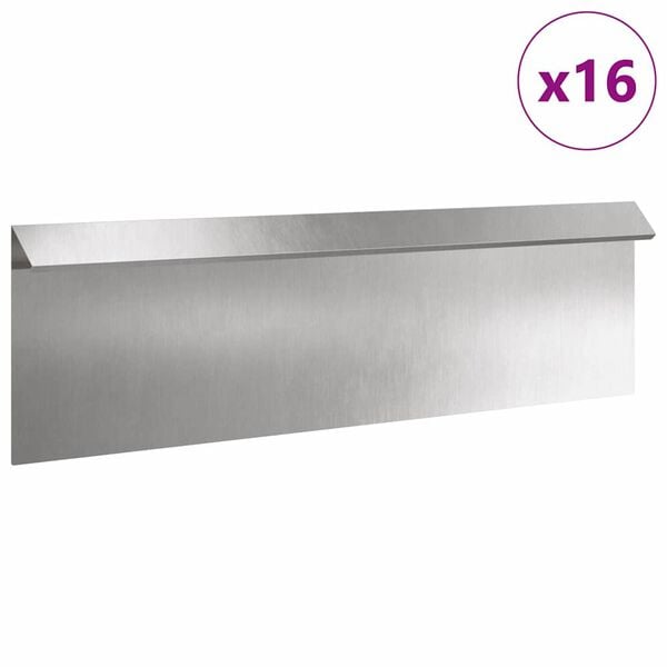 vidaXL Recinto per lumache 16 pcs Argento 100 x 3,5 x 25 cm