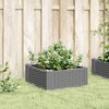 vidaXL Fioriera da Giardino con Picchetti Grigia 42,5x42,5x28,5 cm PP