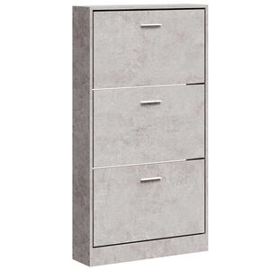 vidaXL Scarpiera Grigio Cemento 59x17x108 cm in Legno Multistrato